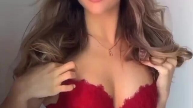 Wbery in red lingerie…
